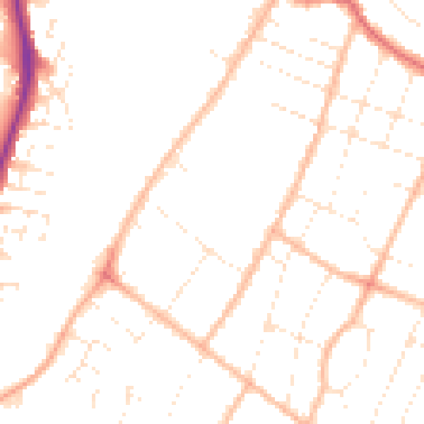 Daytime road noise heatmap for GL1 5HG