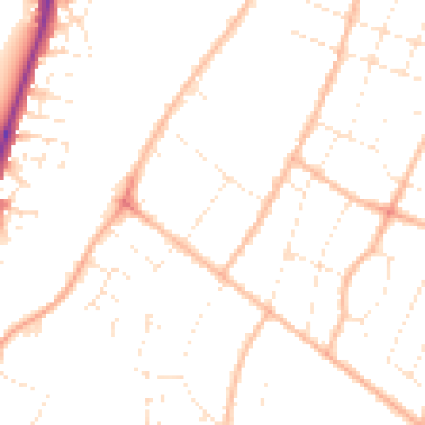 Daytime road noise heatmap for GL1 5HN