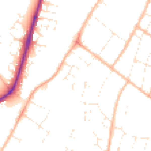 Daytime road noise heatmap for GL1 5PH