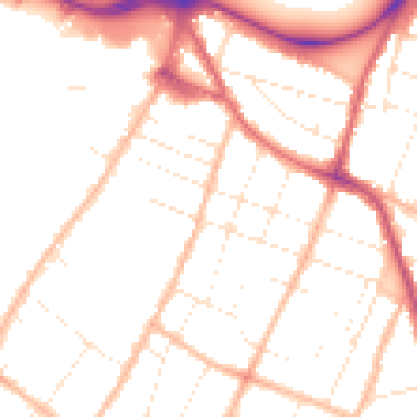 Daytime road noise heatmap for GL1 5PS