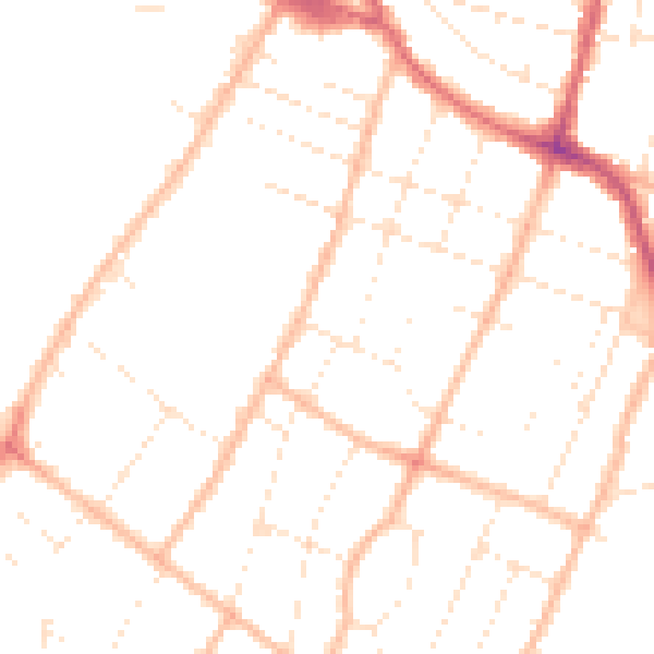 Daytime road noise heatmap for GL1 5QG