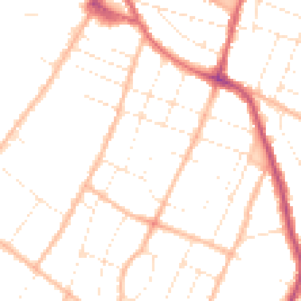Daytime road noise heatmap for GL1 5QL