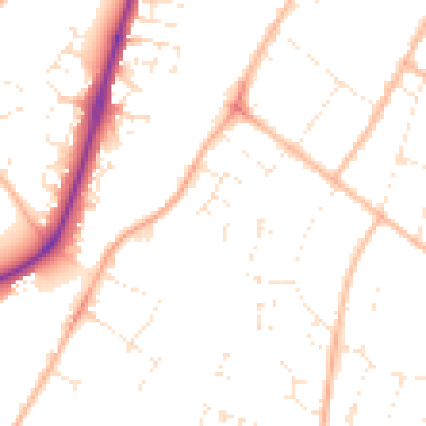 Daytime road noise heatmap for GL1 5QP