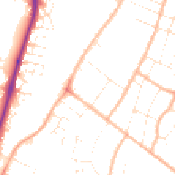 Daytime road noise heatmap for GL1 5TJ