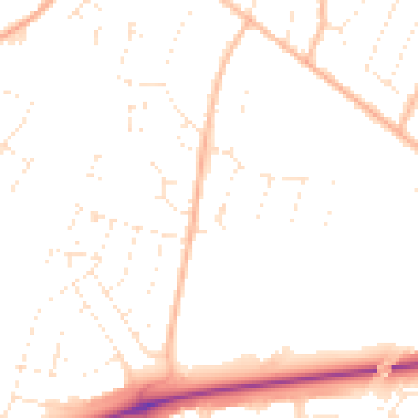 Daytime road noise heatmap for GL1 5UB