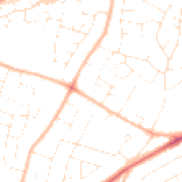 Daytime road noise heatmap for GL2 0AA