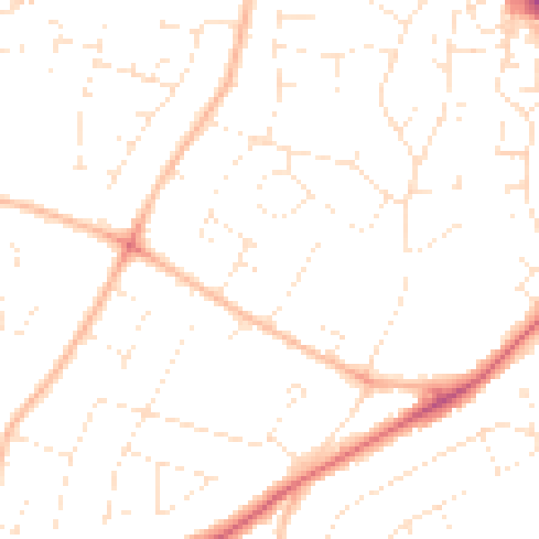 Daytime road noise heatmap for GL2 0AF