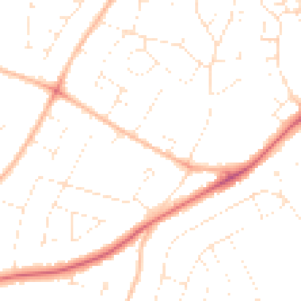 Daytime road noise heatmap for GL2 0AJ