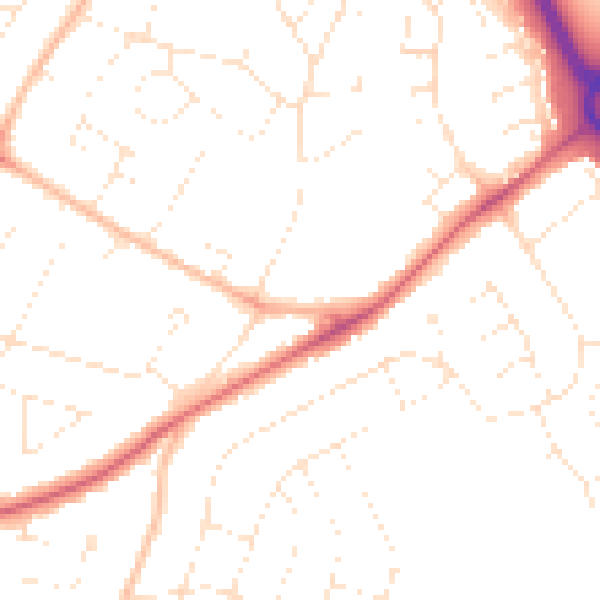 Daytime road noise heatmap for GL2 0AN