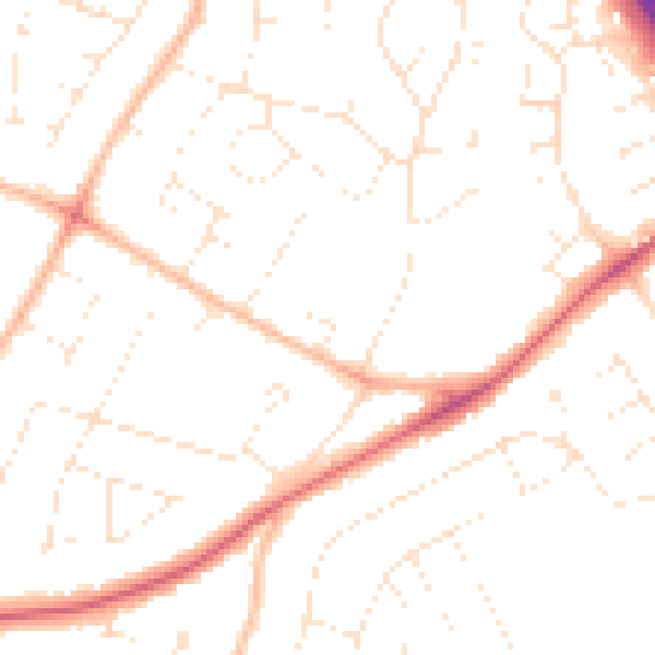 Daytime road noise heatmap for GL2 0AP