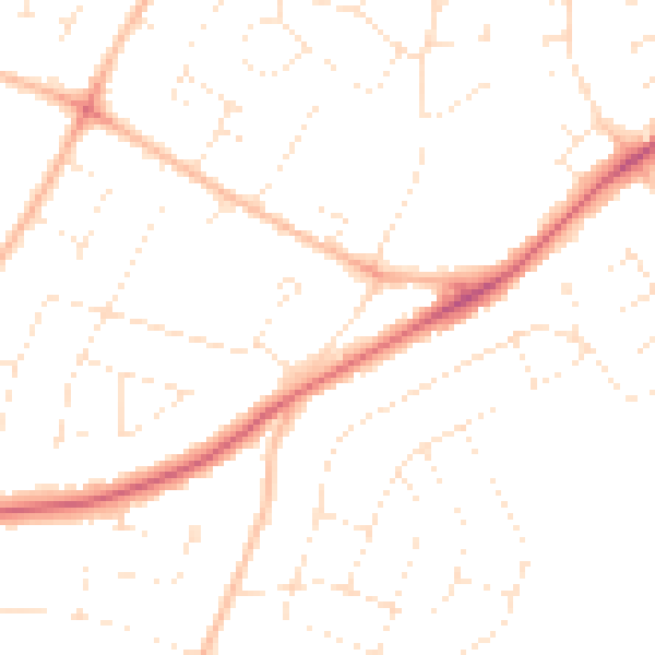 Daytime road noise heatmap for GL2 0AS
