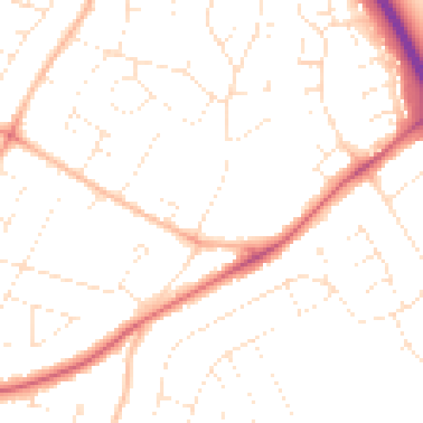 Daytime road noise heatmap for GL2 0AT