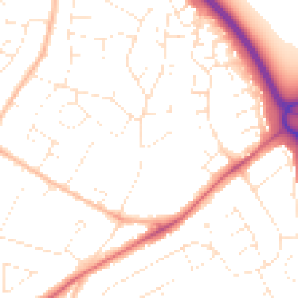 Daytime road noise heatmap for GL2 0AU