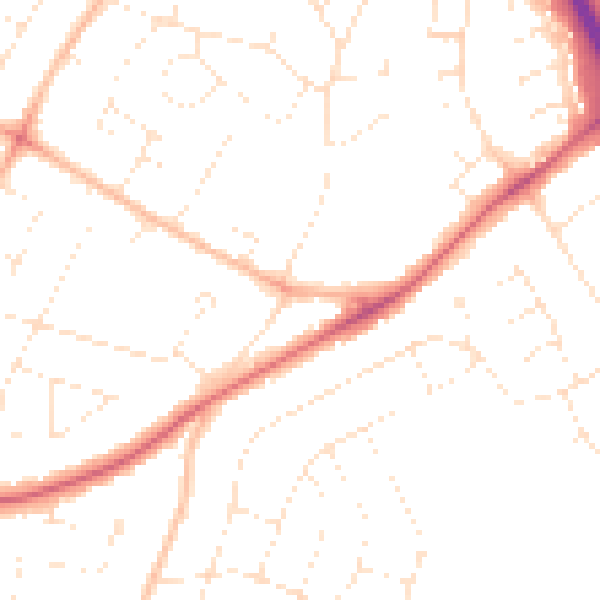 Daytime road noise heatmap for GL2 0AW
