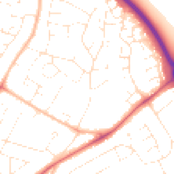 Daytime road noise heatmap for GL2 0BA