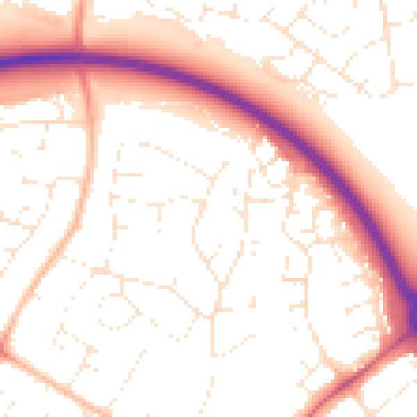 Daytime road noise heatmap for GL2 0BG
