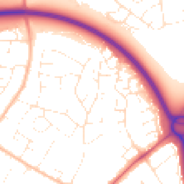 Daytime road noise heatmap for GL2 0BL