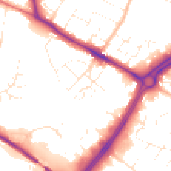 Daytime road noise heatmap for GL2 0BT
