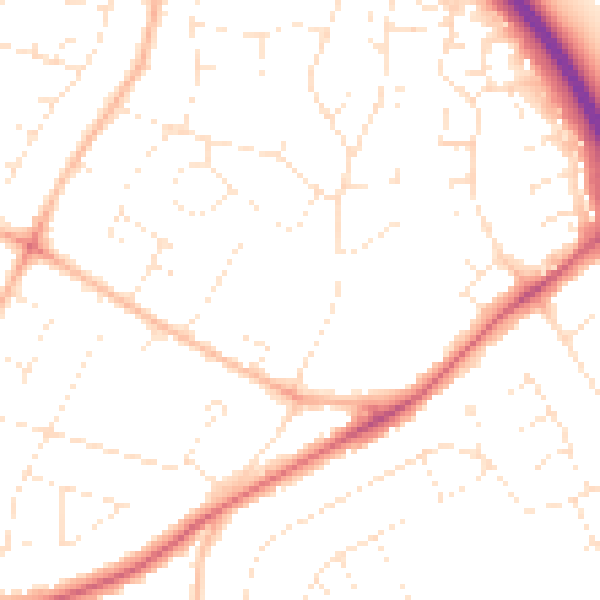 Daytime road noise heatmap for GL2 0BU