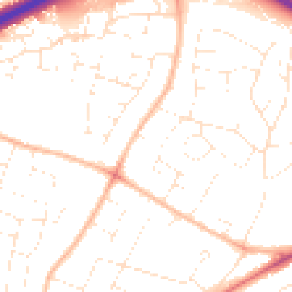 Daytime road noise heatmap for GL2 0DD