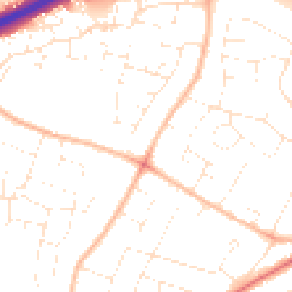 Daytime road noise heatmap for GL2 0DG