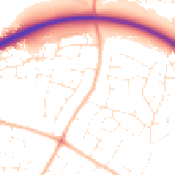 Daytime road noise heatmap for GL2 0DH