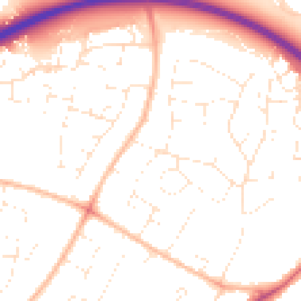 Daytime road noise heatmap for GL2 0DL