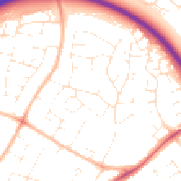 Daytime road noise heatmap for GL2 0DN