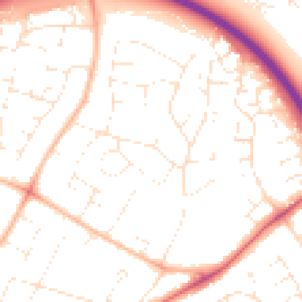 Daytime road noise heatmap for GL2 0DP