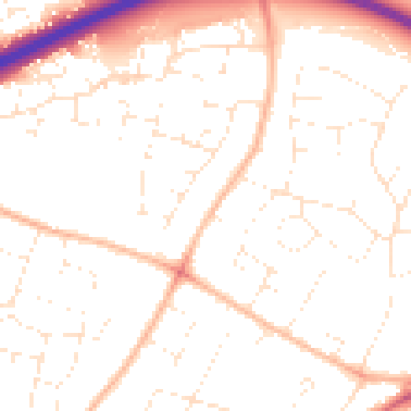 Daytime road noise heatmap for GL2 0DQ