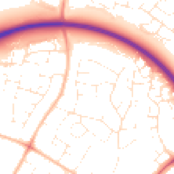 Daytime road noise heatmap for GL2 0EE