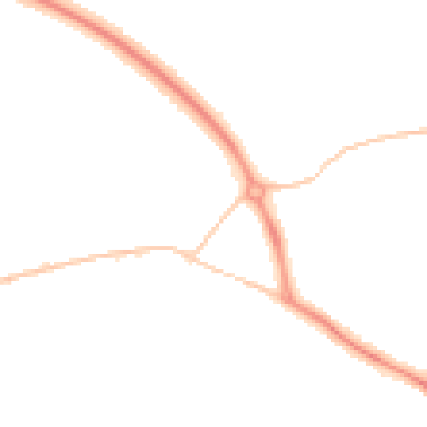Night-time road noise heatmap for GL2 0JE