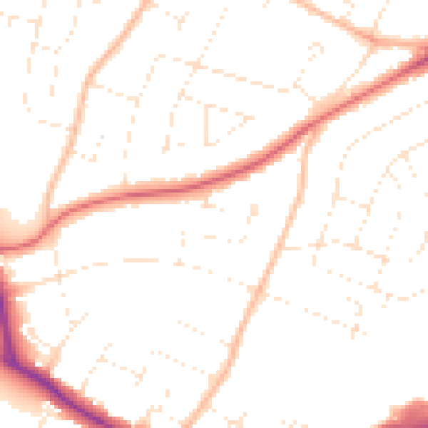 Daytime road noise heatmap for GL2 0LW