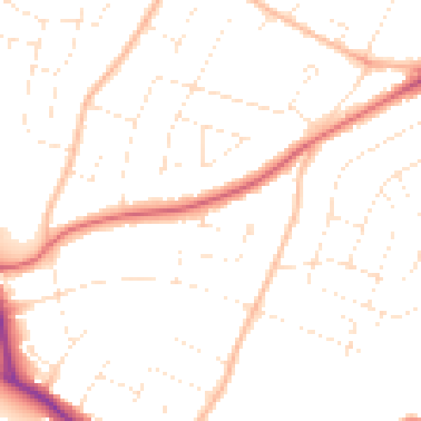 Daytime road noise heatmap for GL2 0LX