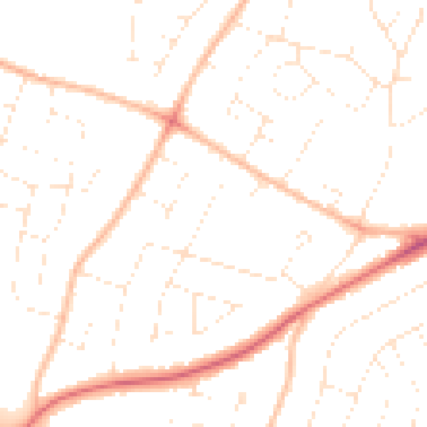 Daytime road noise heatmap for GL2 0NQ