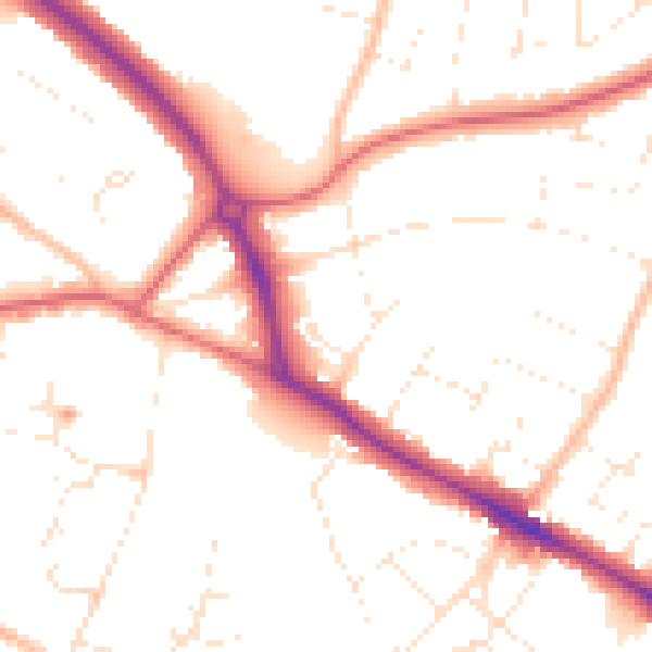 Daytime road noise heatmap for GL2 0QS