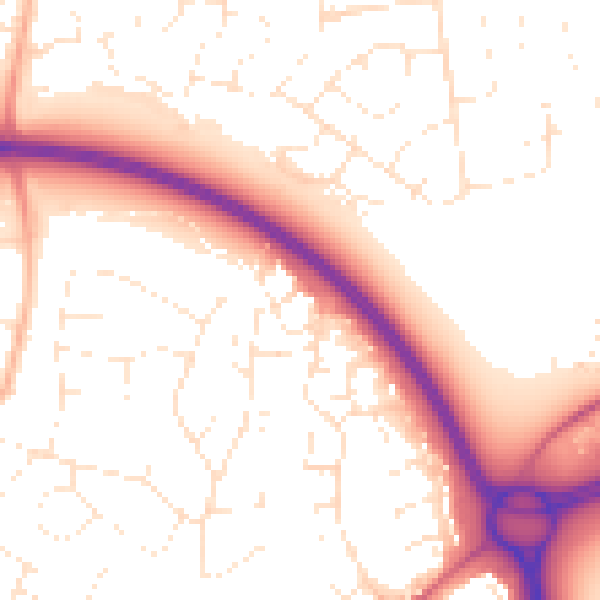 Daytime road noise heatmap for GL2 0RB