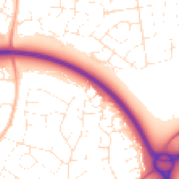 Daytime road noise heatmap for GL2 0RD