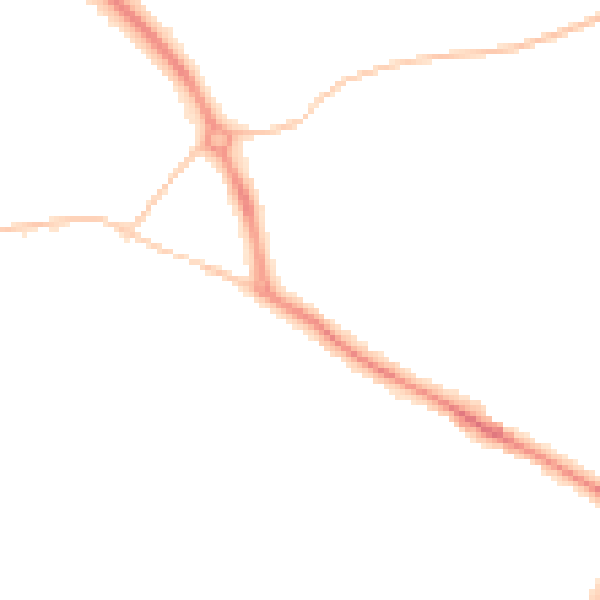 Night-time road noise heatmap for GL2 0RU