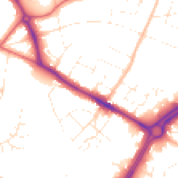 Daytime road noise heatmap for GL2 0SD