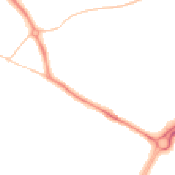 Night-time road noise heatmap for GL2 0SN