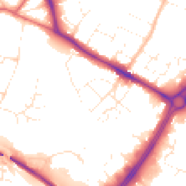 Daytime road noise heatmap for GL2 0ST