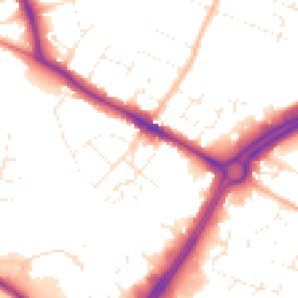 Daytime road noise heatmap for GL2 0TB