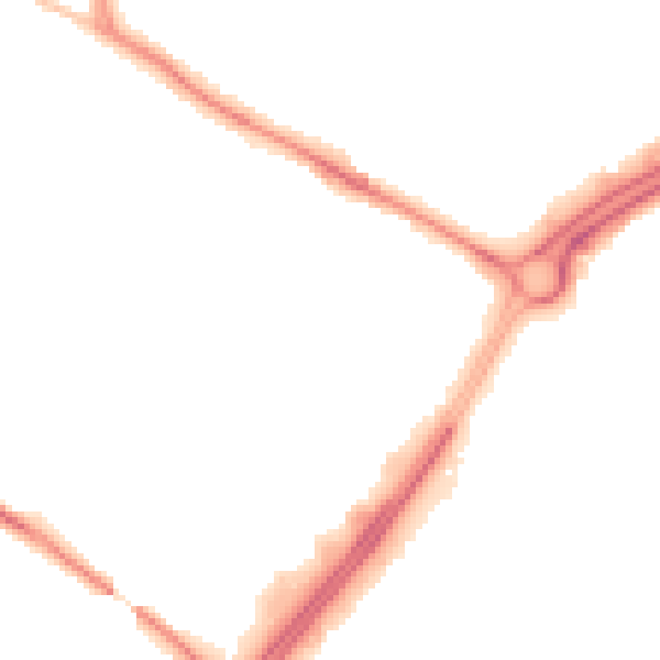 Night-time road noise heatmap for GL2 0TE