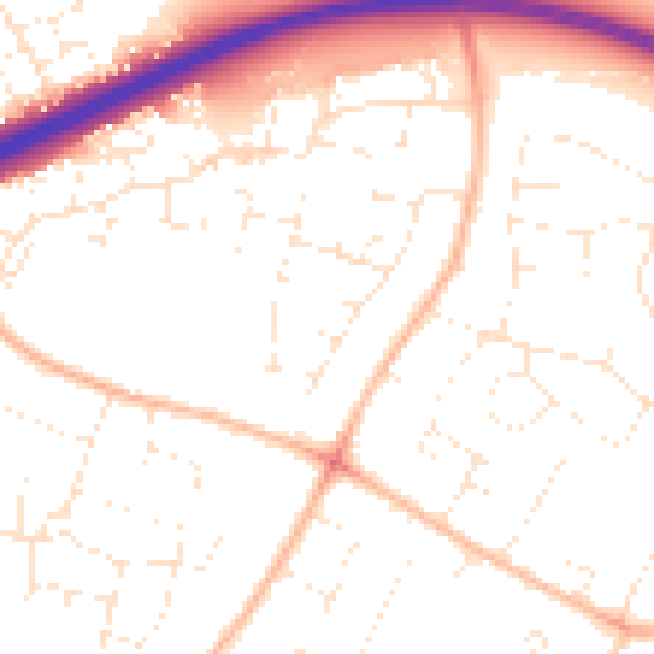 Daytime road noise heatmap for GL2 0UA