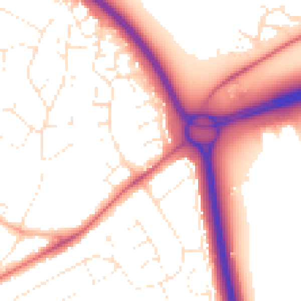 Daytime road noise heatmap for GL2 0XX