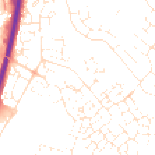 Daytime road noise heatmap for GL2 2BJ