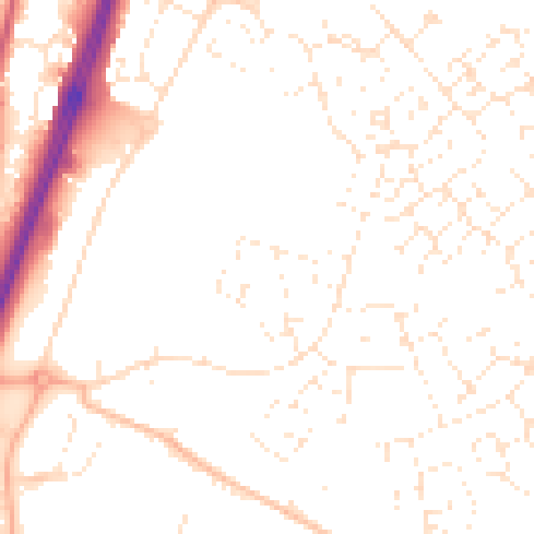Daytime road noise heatmap for GL2 2GJ