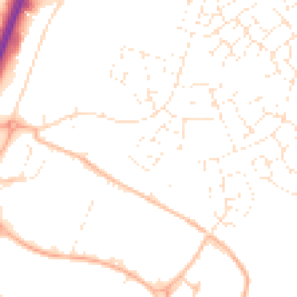 Daytime road noise heatmap for GL2 2HW
