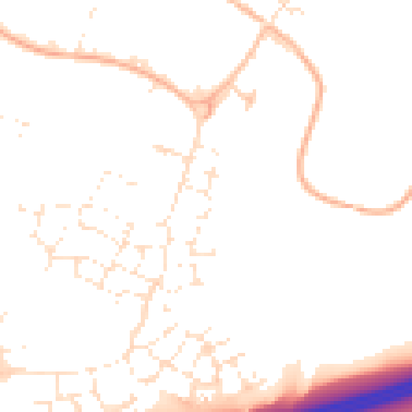 Daytime road noise heatmap for GL2 2JQ